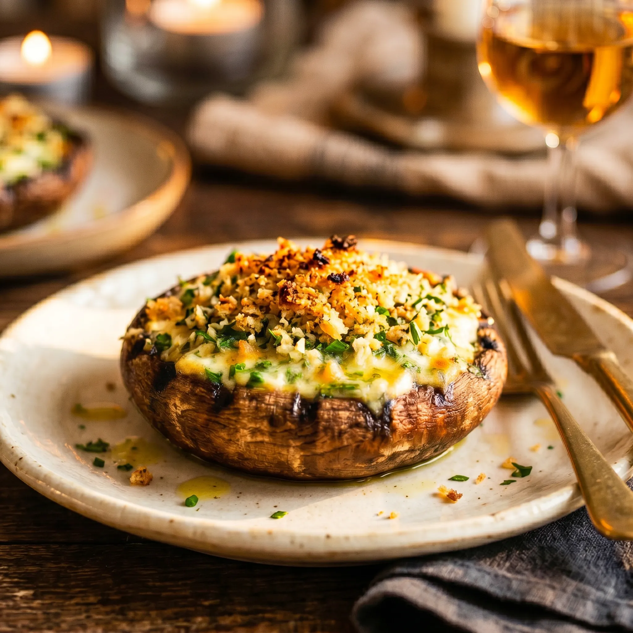 Gefüllte Champignons